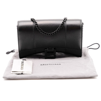 Balenciaga Hourglass Leather Wallet on a Chain