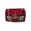 GUCCI Purple Quilted Velvet Embroidered LOVED Medium Marmont Bag