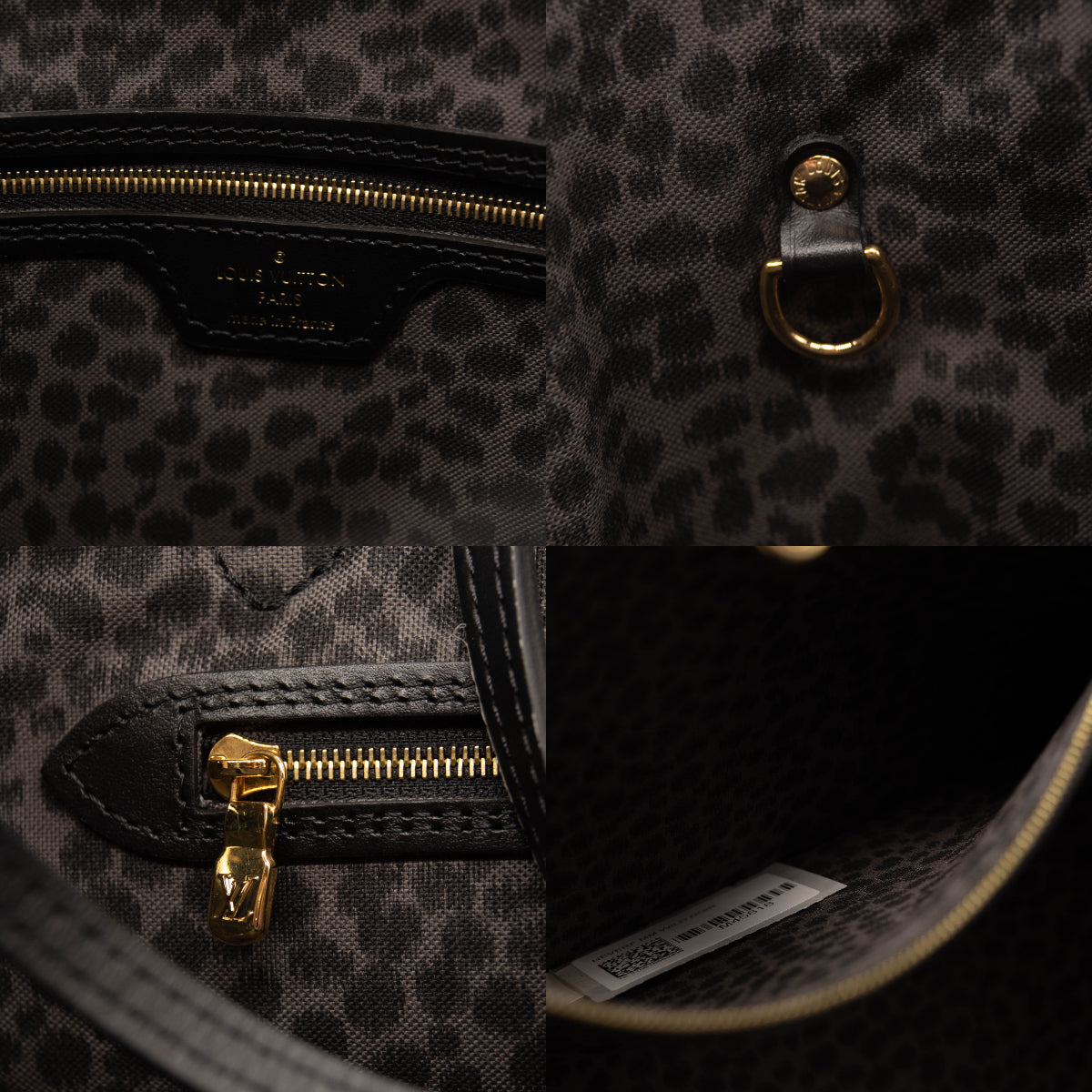 LOUIS VUITTON WILD AT HEART NEVERFULL BLACK GIANT MONOGRAM BAG &  REMOVABLE POUCH