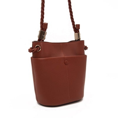 Chloe Key Small Leather Bucket Bag Sepia Brown