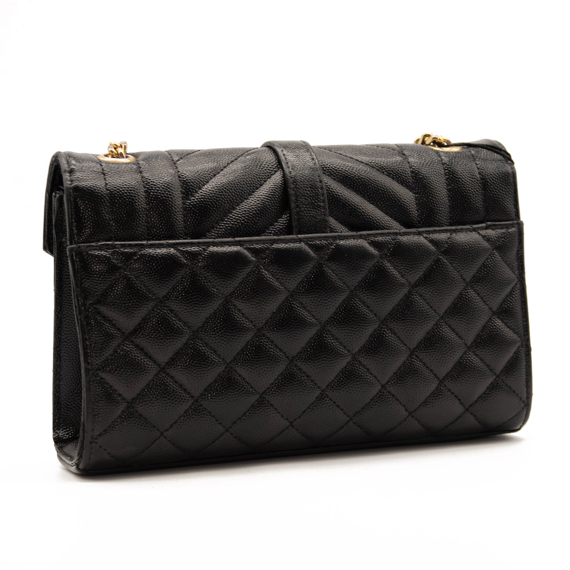 Saint Laurent Grain De Poudre Textured Mixed Matelasse Triquilt Small Monogram Satchel Black