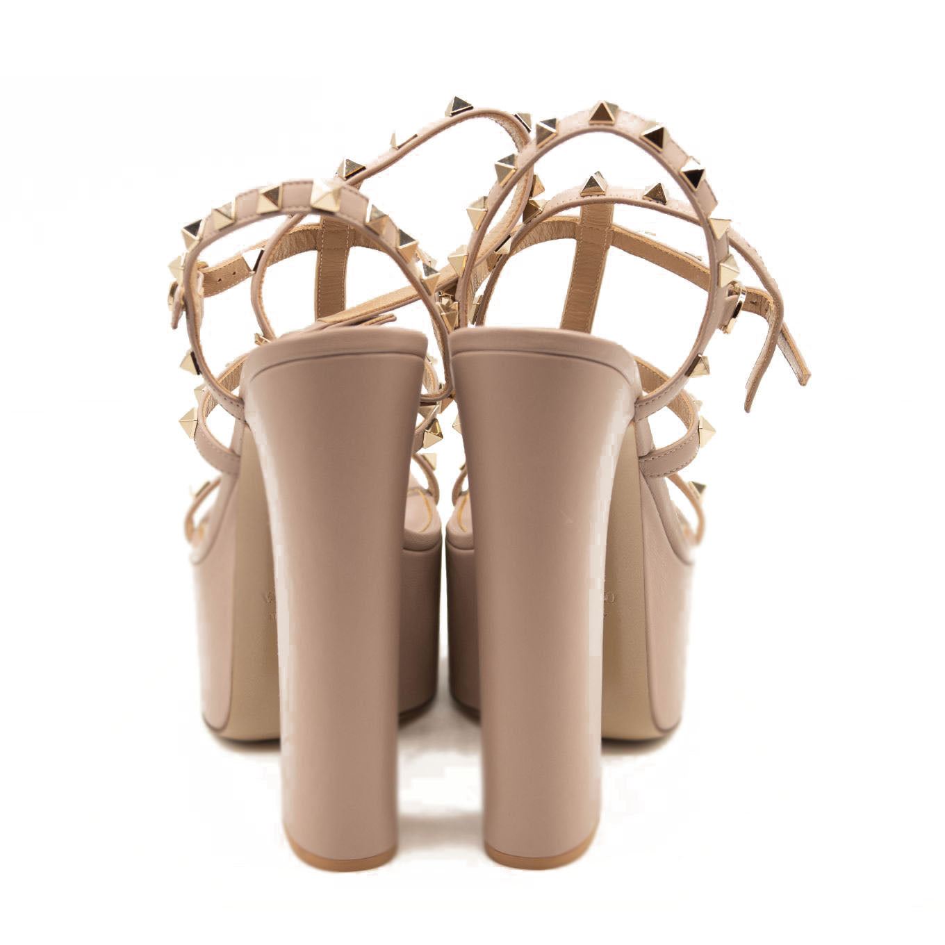 Valentino Rockstud Platform Heels Poudre Taupe Nude Mauve