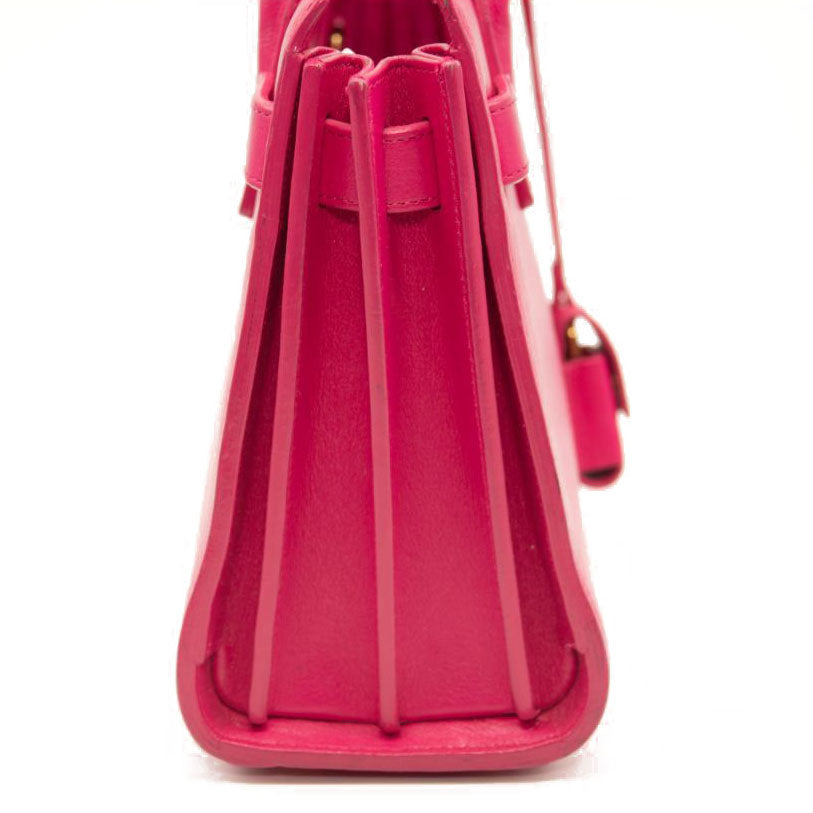 Saint Laurent Calfskin Nano Sac De Jour Lipstick Fuchsia