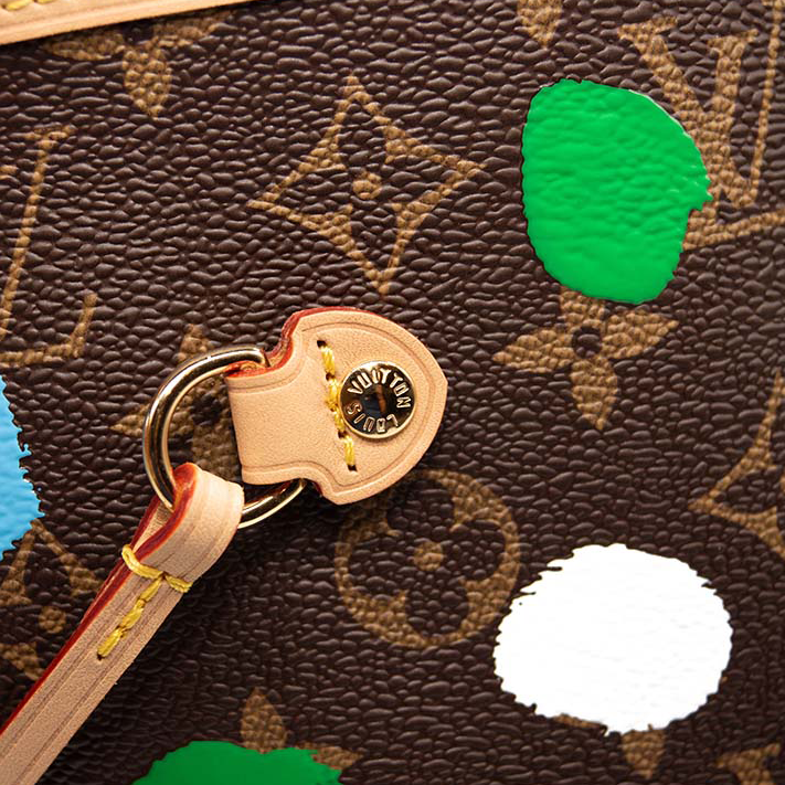 NEW LOUIS VUITTON LV X YK Monogram Painted Dots Neverfull MM