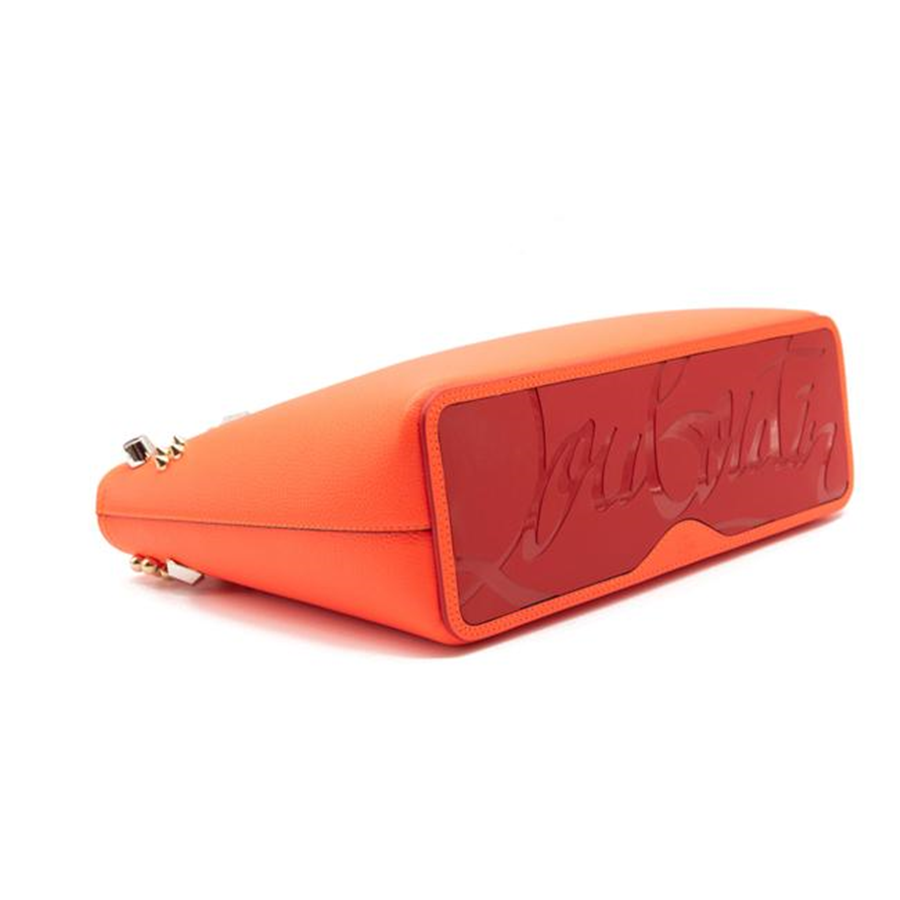Christian Louboutin Small Cabata Studded Orange Leather Tote