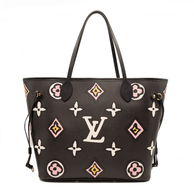 Louis Vuitton - Neverfull mm Tote Bag - Kaki Cream - Monogram Leather - Women - Luxury