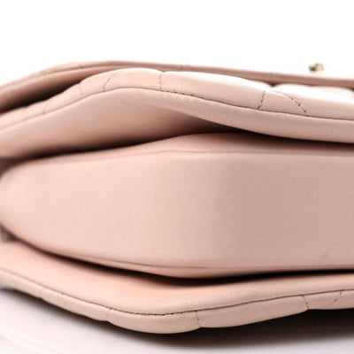 Chanel Lambskin Quilted Medium Trendy CC Flap Dual Handle Bag Beige