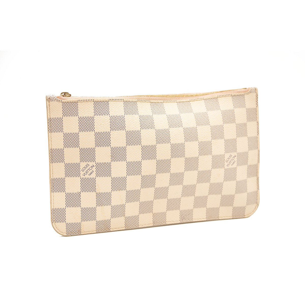 Louis Vuitton Neverfull Bag Gm Damier Azur Purse White Leather and Can -  MyDesignerly