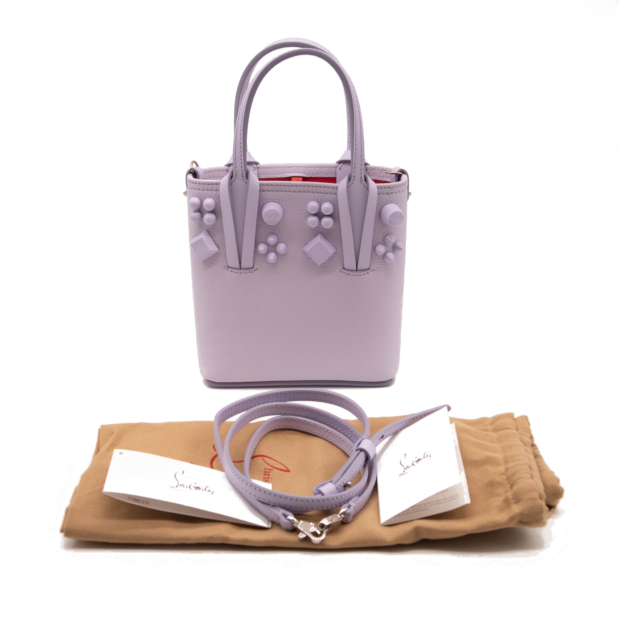 Christian Louboutin Mini Cabata North/South Leather Tote Purple