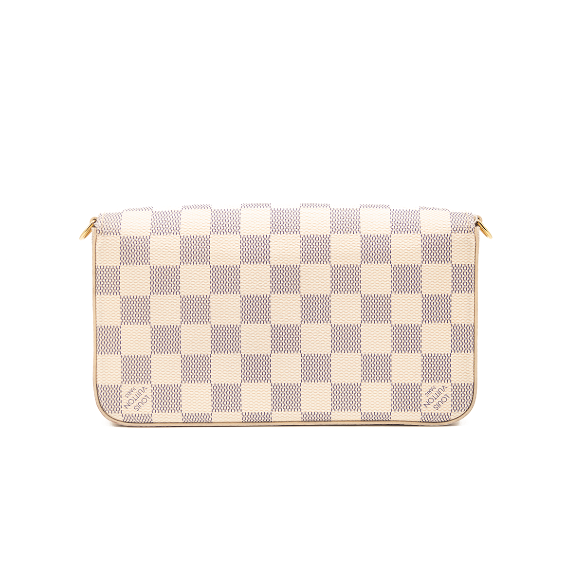 LOUIS VUITTON Damier Azur Pochette Felicie Chain Wallet Rose Ballerine