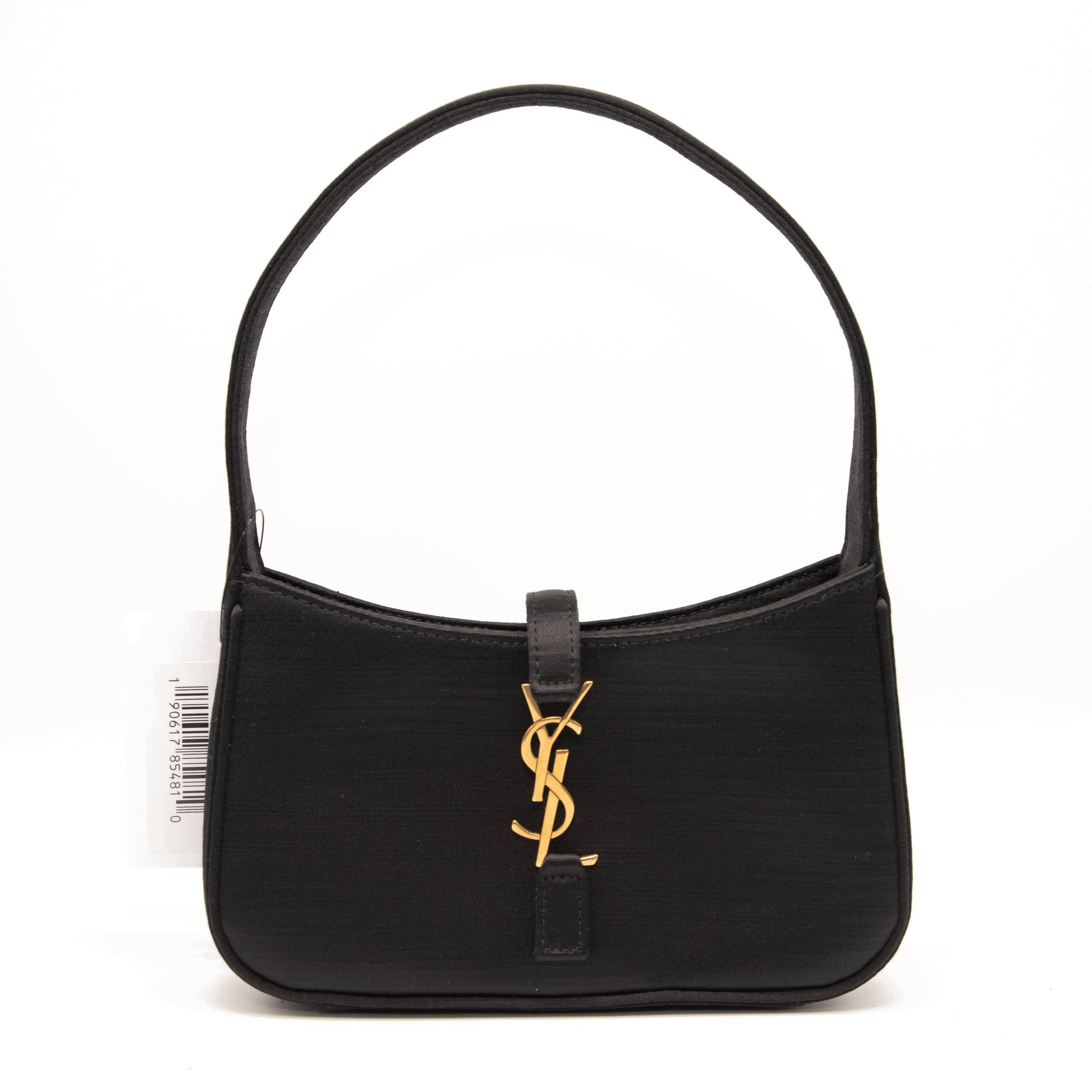 Saint Laurent Le 5 A 7 Mini In Satin Black Shoulder Bag