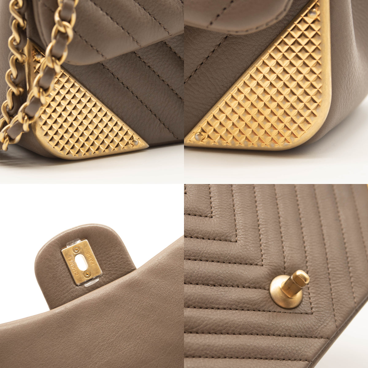 Chanel Rock the Corner Flap Bag Chevron Mini Chain Shoulder Bag