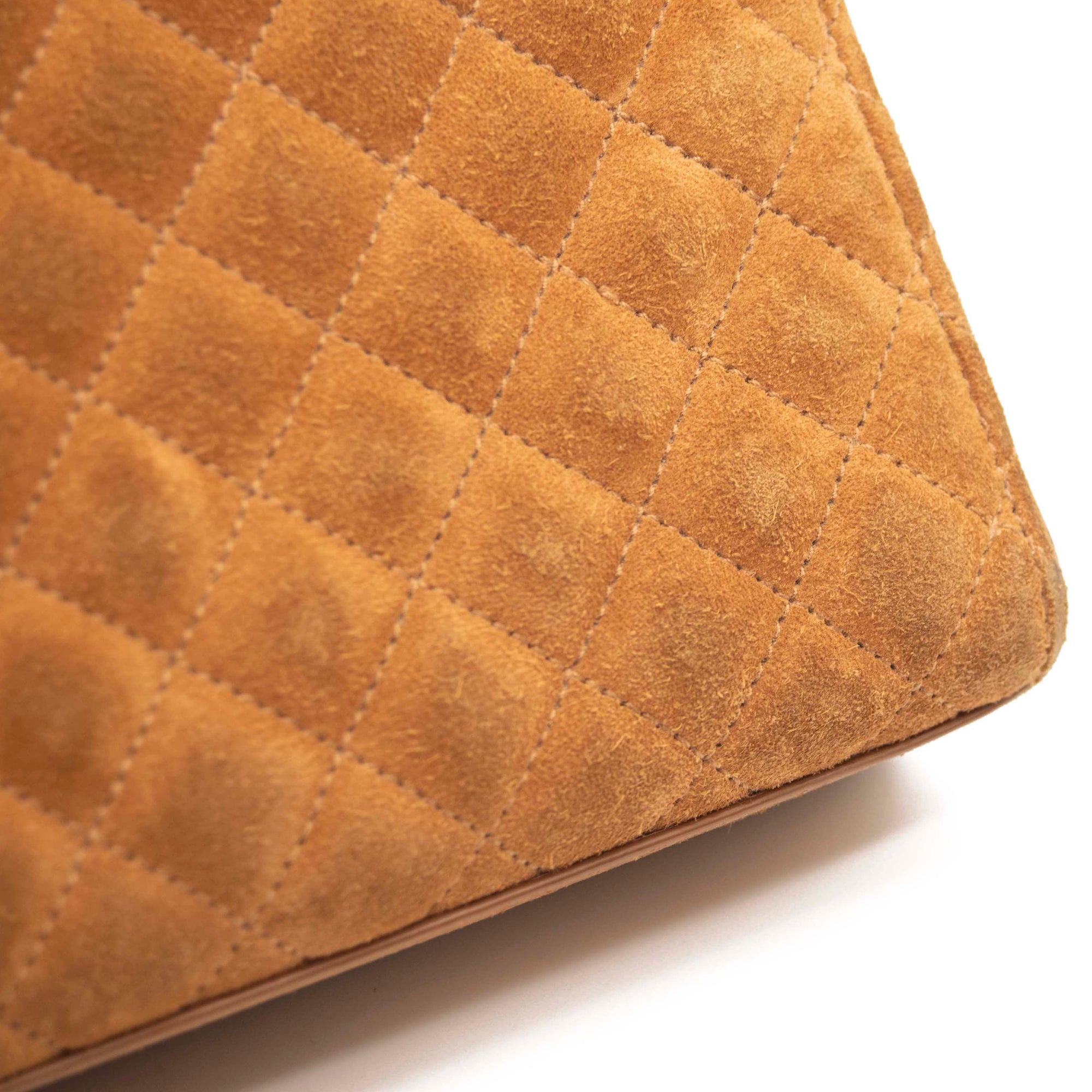 Saint Laurent Mixed Matelasse Triquilt Medium Monogram Satchel Brown Suede