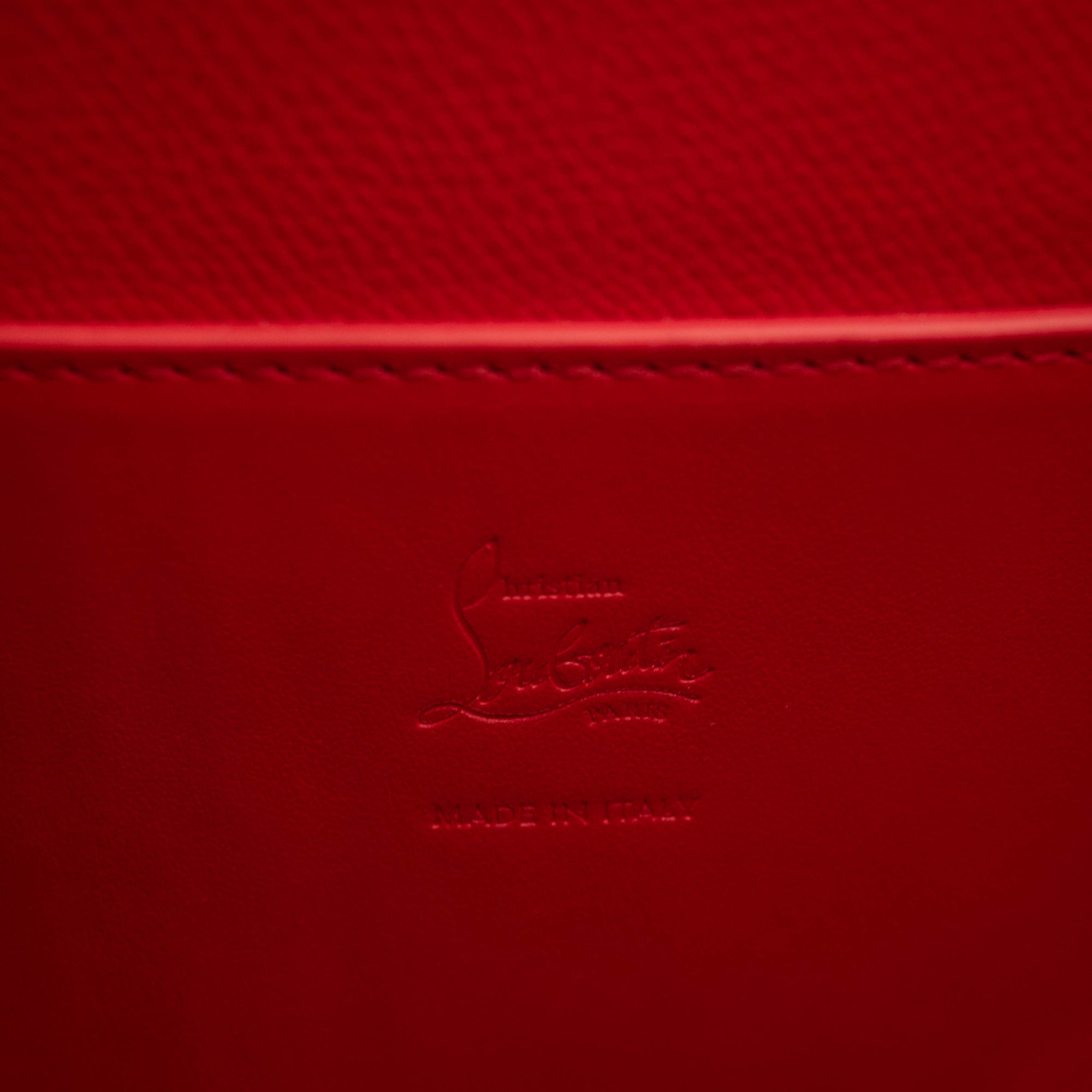 Christian Louboutin Large Cabarock Croc Embossed Leather Tote Brown