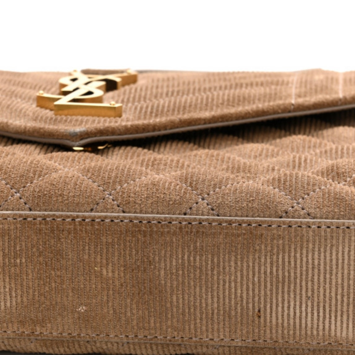 Saint Mixed Matelasse Triquilt Medium Monogram Satchel Beige