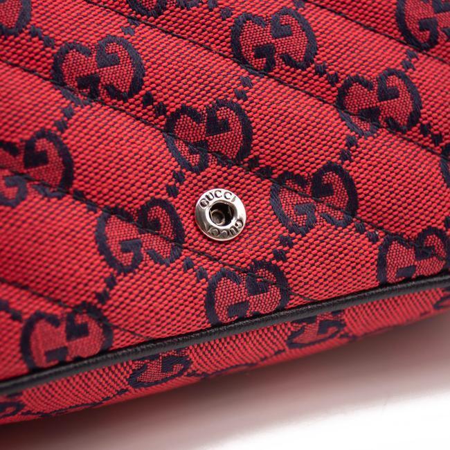 Gucci GG Marmont Monogram Multicolor Matelasse Diagonal Super Mini Red Canvas Shoulder Bag