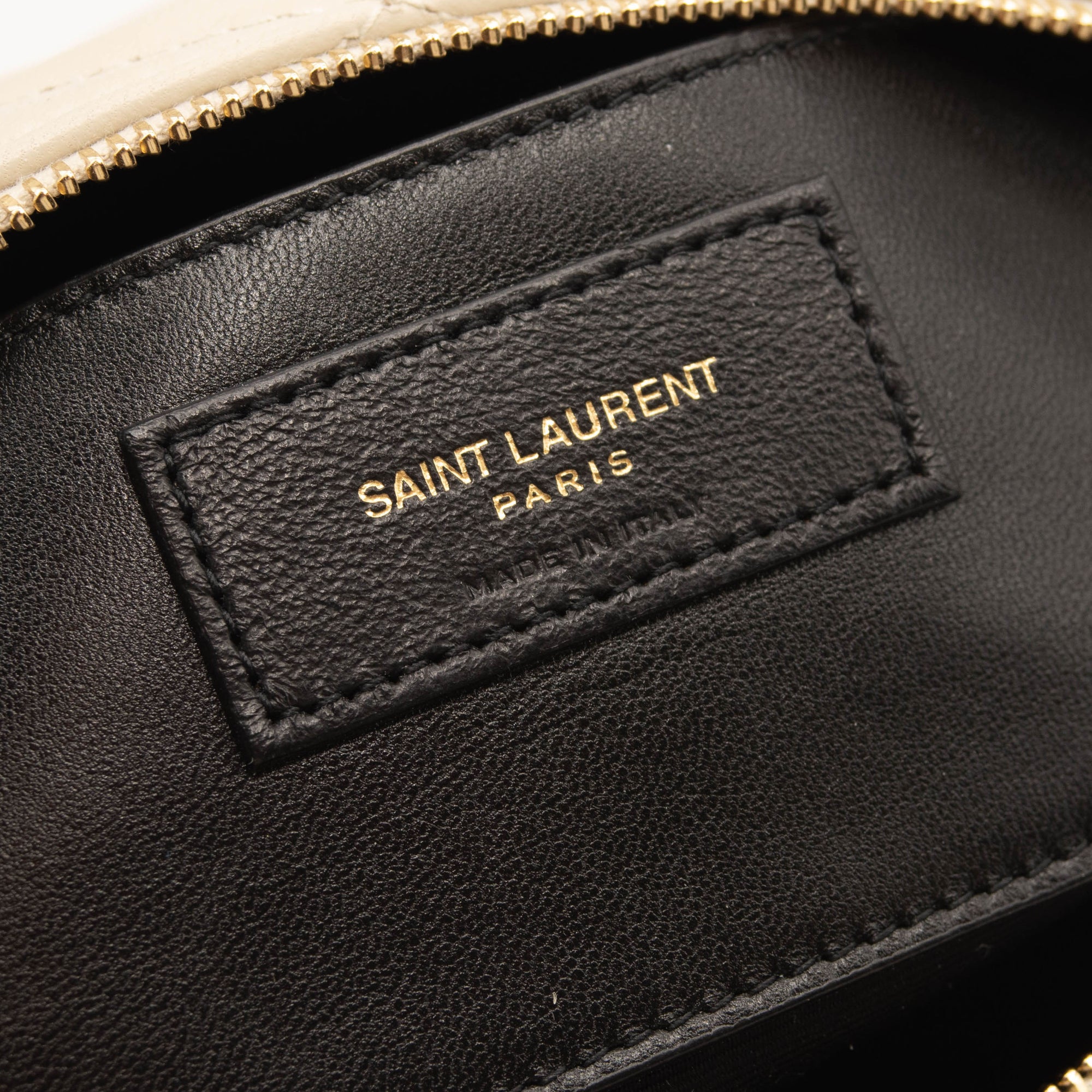 Saint Laurent Small Sade Tube Bag in Quilted Lambskin White