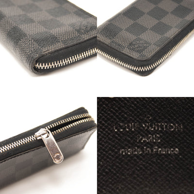 Louis Vuitton Zippy Wallet Damier Graphite Zip Around 235763 Black