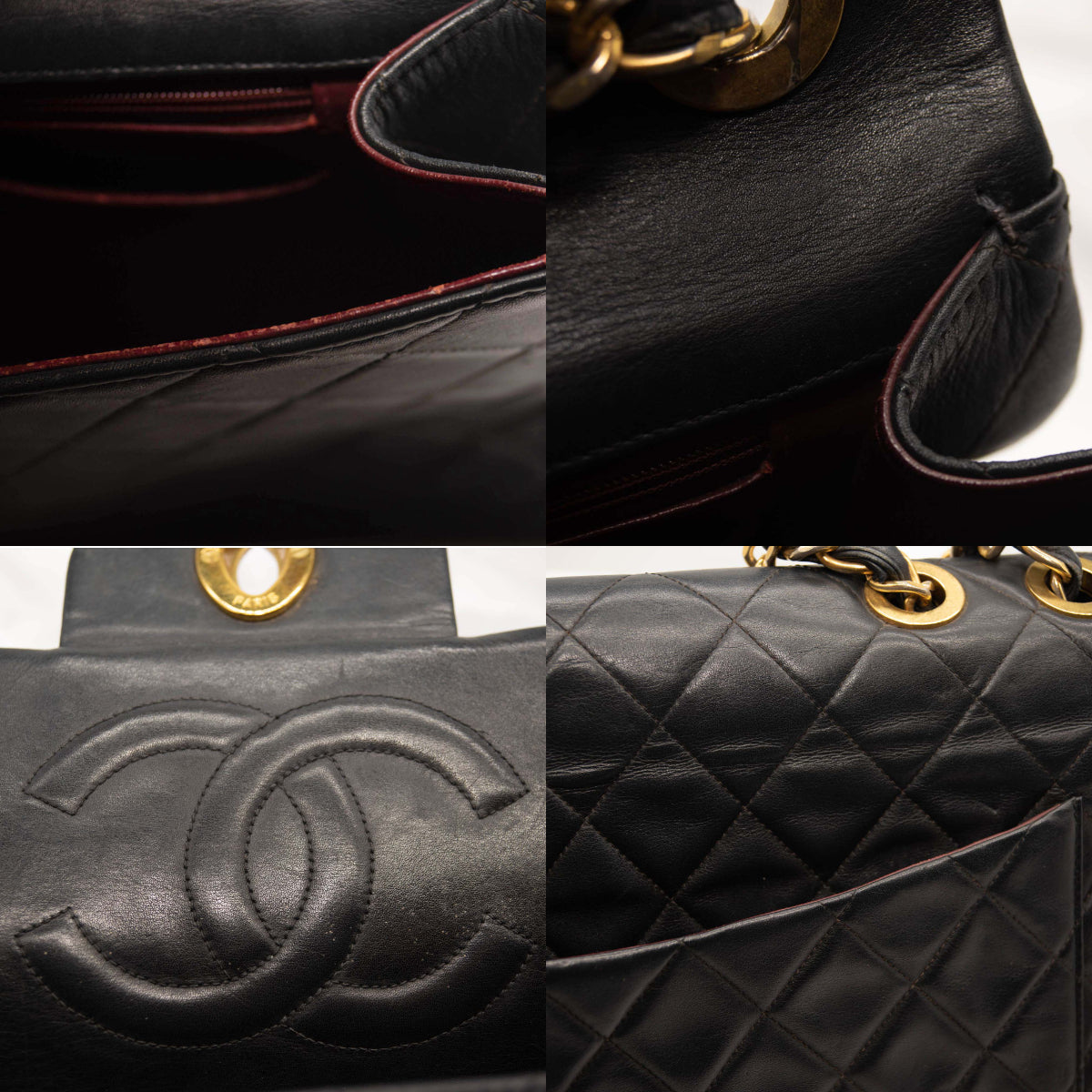 chanel black bag vintage leather