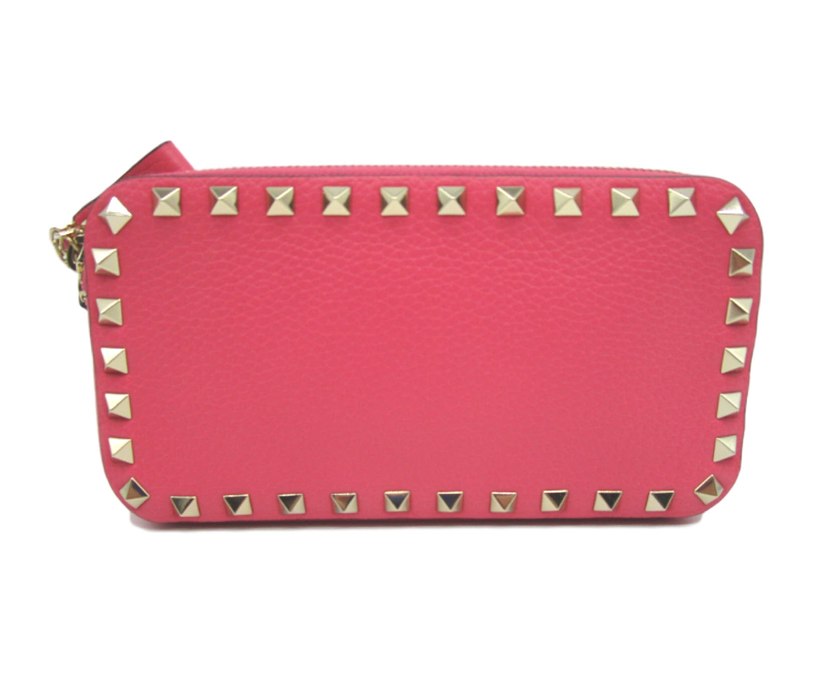 Valentino Rockstud Chain Wallet Pink Leather Cross Body Bag $1295 Crossbody