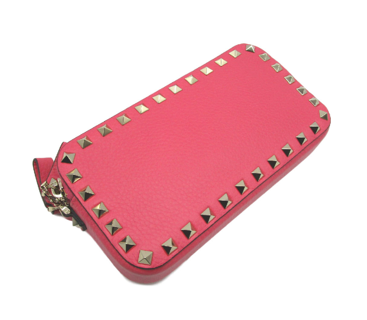 Valentino Rockstud Chain Wallet Pink Leather Cross Body Bag $1295 Crossbody