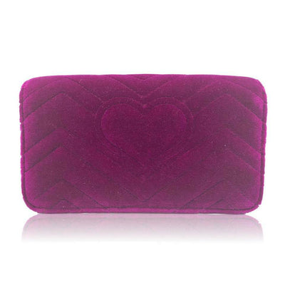 Gucci Chain Wallet Marmont Mini Macro Fuschia Pink Velvet Cross Body Bag