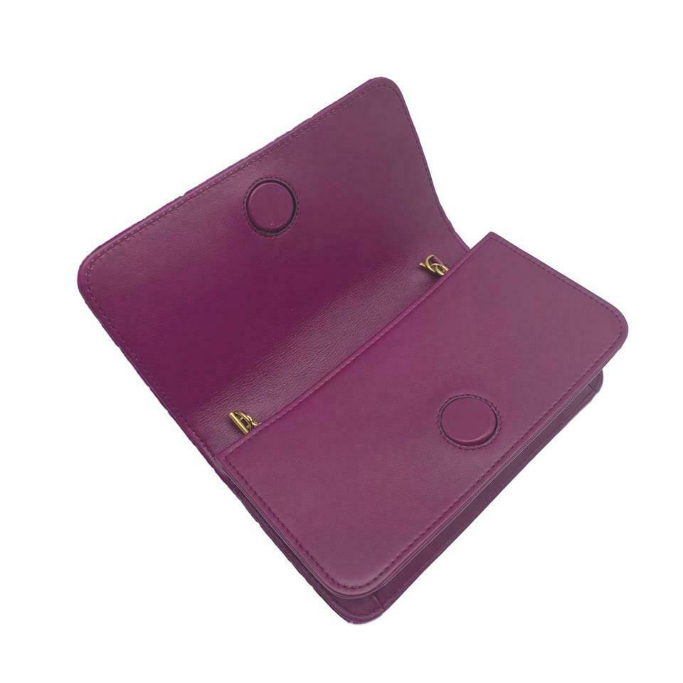 Gucci Chain Wallet Marmont Mini Macro Fuschia Pink Velvet Cross Body Bag