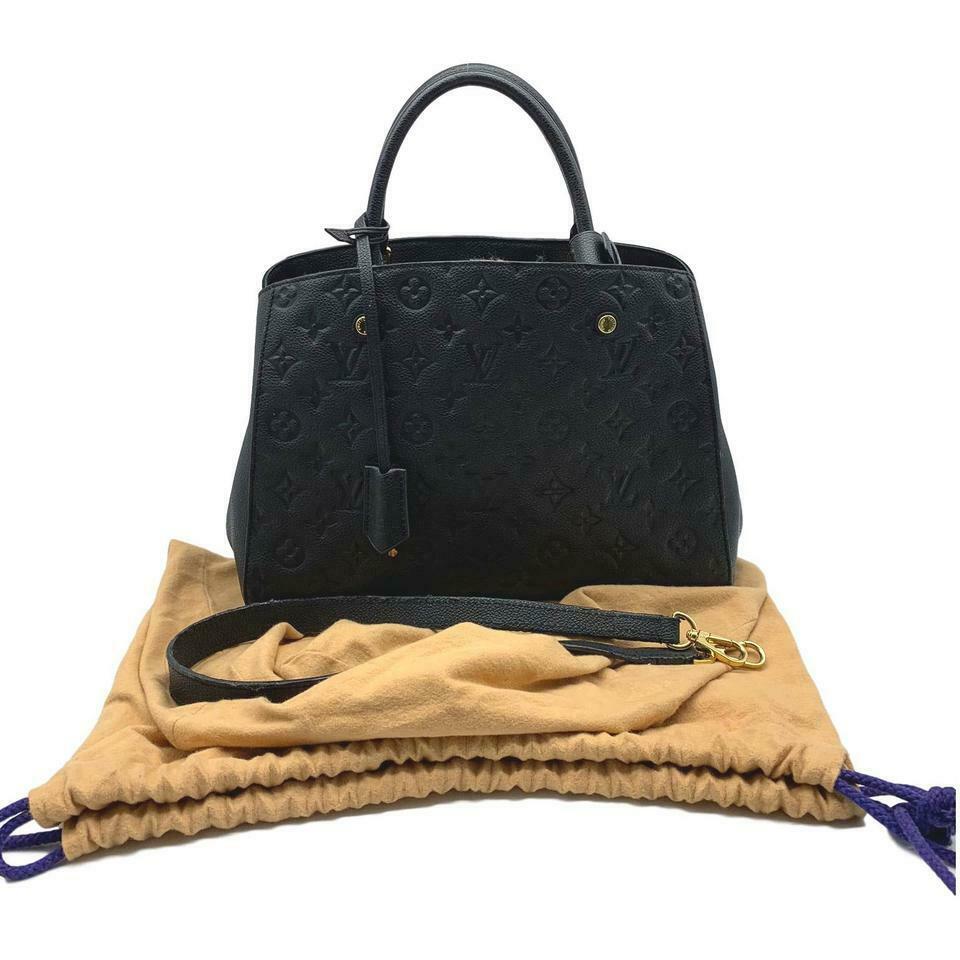 Louis Vuitton Montaigne Black Monogram Empreinte Leather Shoulder Bag