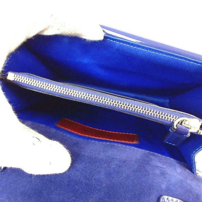 Valentino Rockstud Chain Blue Patent Leather Cross Body Bag