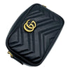 Gucci Marmont Calfskin Matelasse Mini Gg Black Leather Shoulder Bag