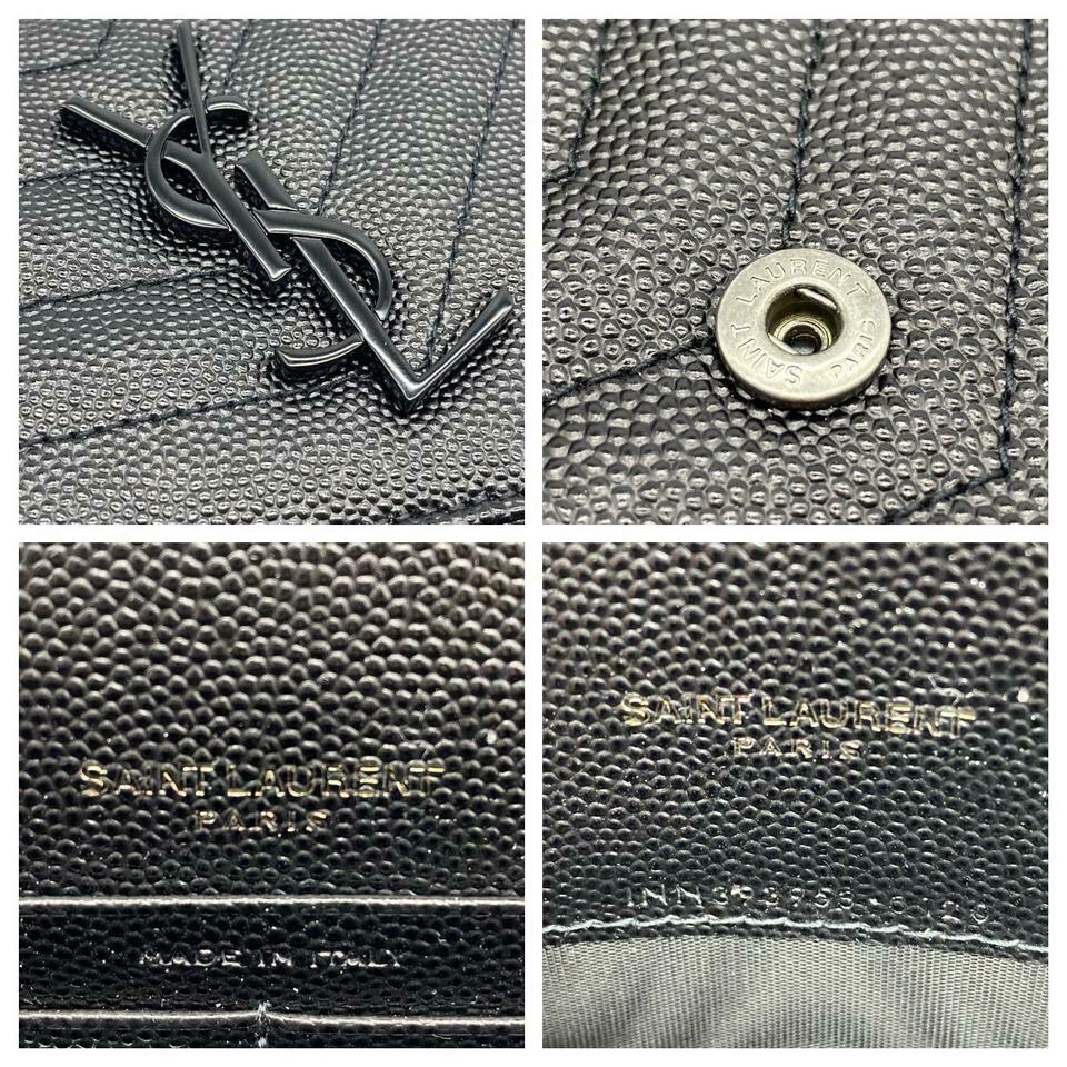 Saint Laurent Chain Wallet Monogram Ysl Small Matelasse Envelope Black Leather Shoulder Bag