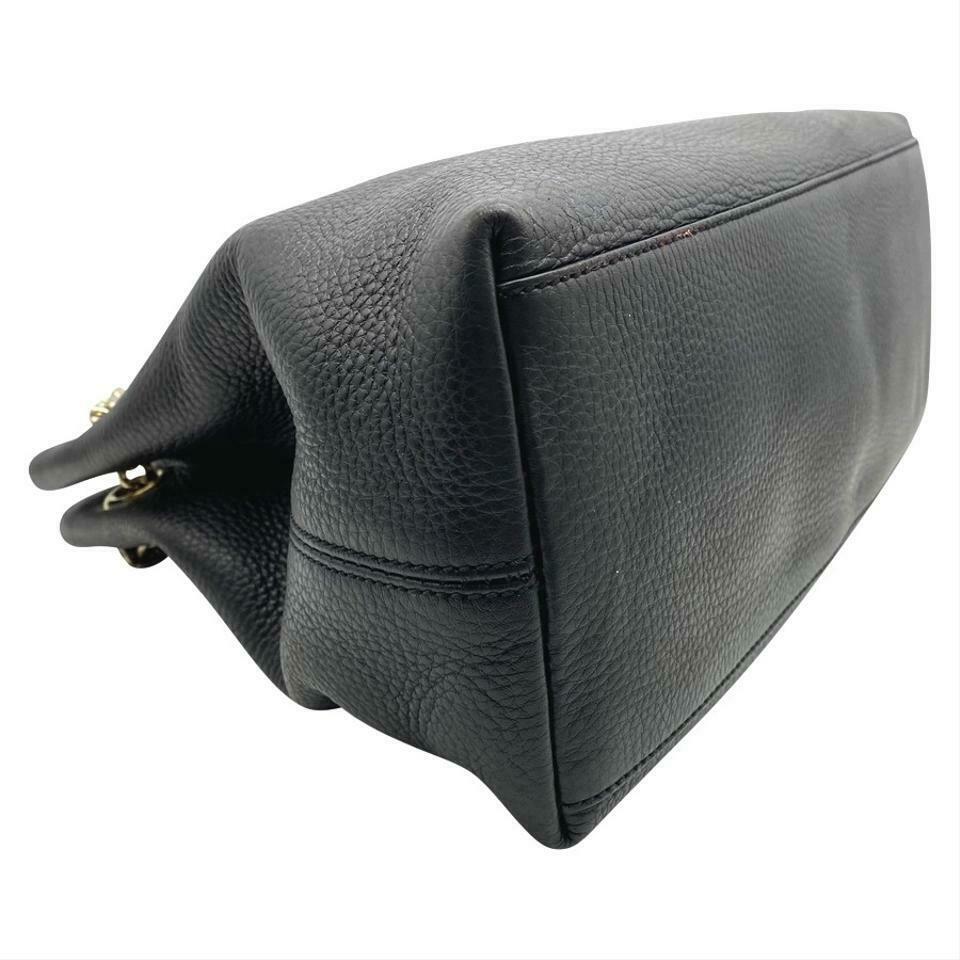 Gucci Soho Pebbled Calfskin Medium Chain Black Leather Shoulder Bag