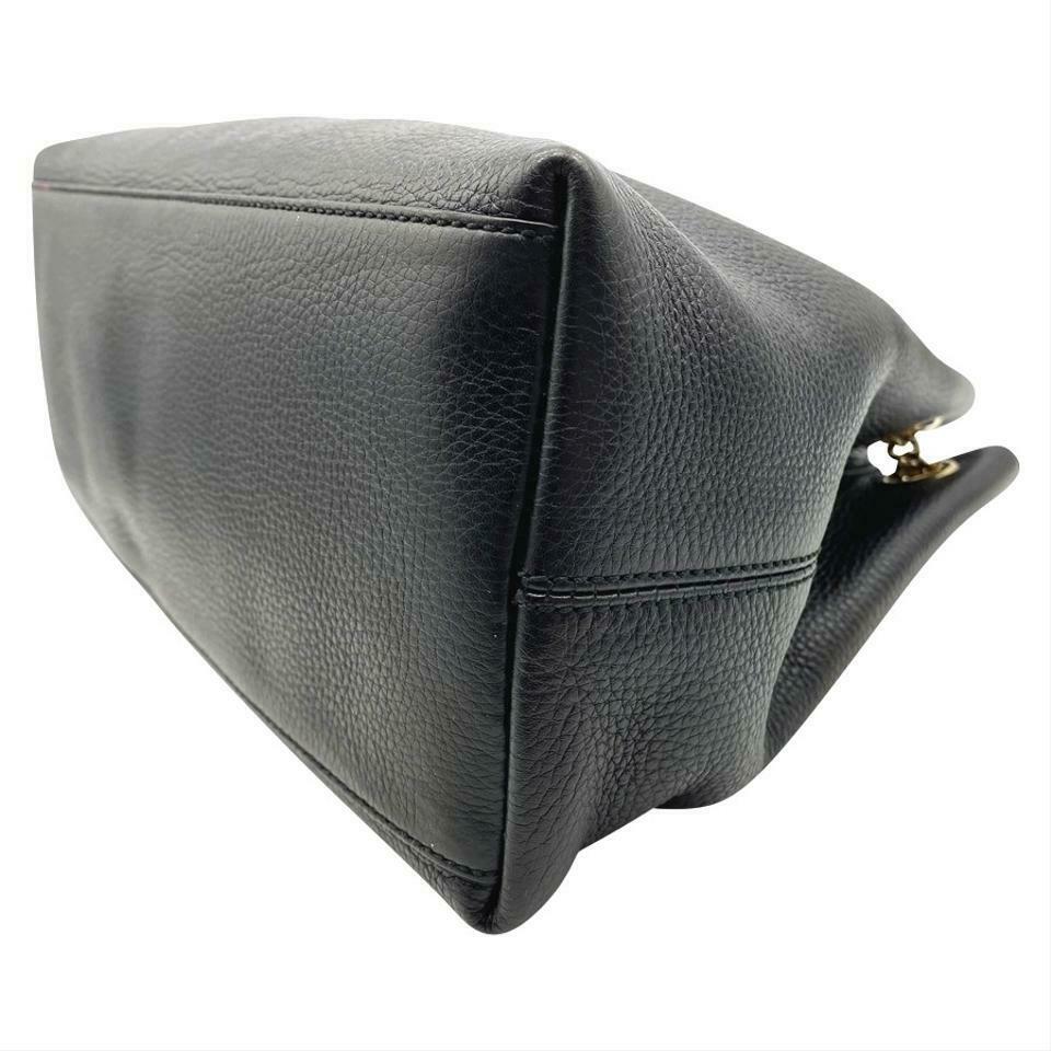 Gucci Soho Pebbled Calfskin Medium Chain Black Leather Shoulder Bag