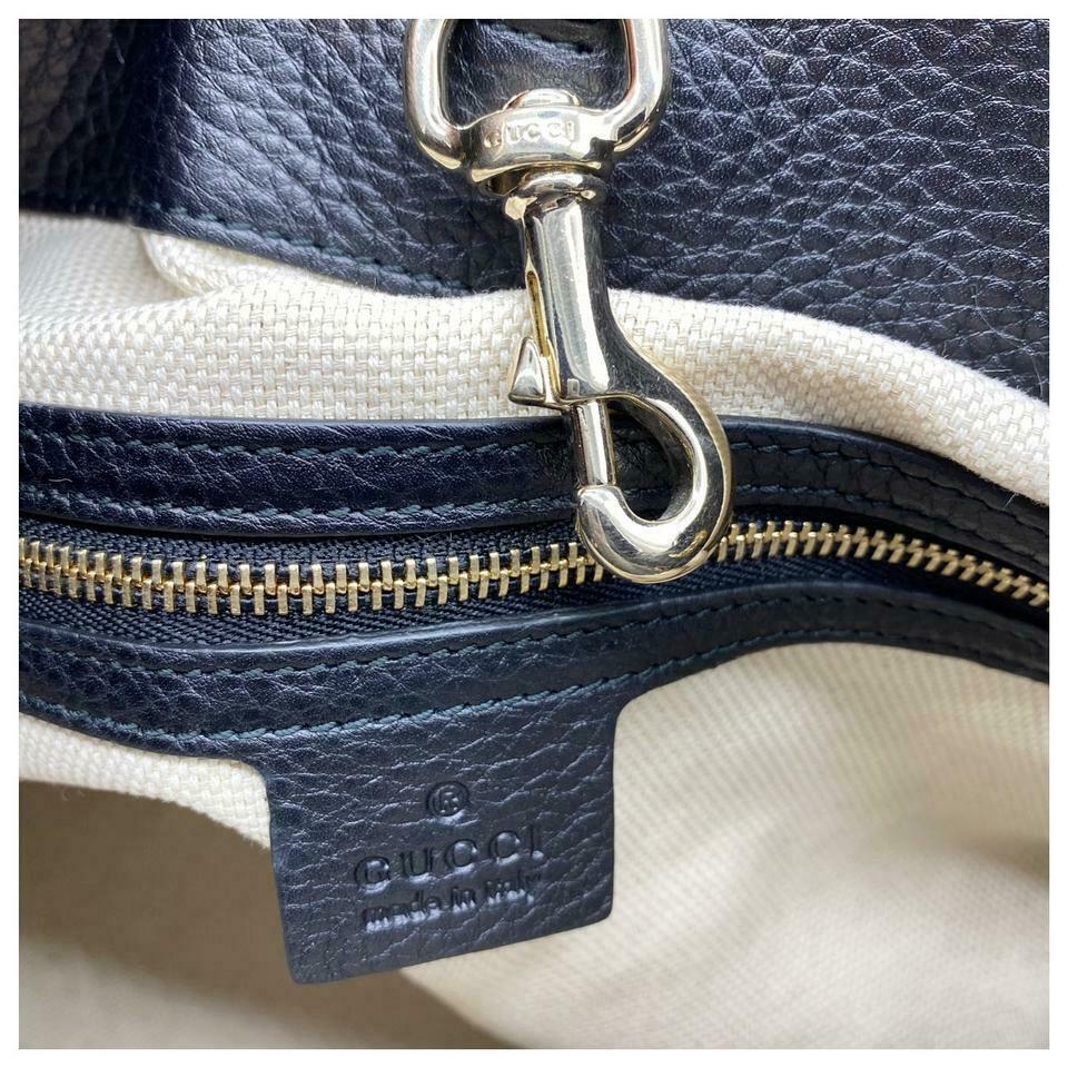 Gucci Soho Pebbled Calfskin Medium Chain Black Leather Shoulder Bag