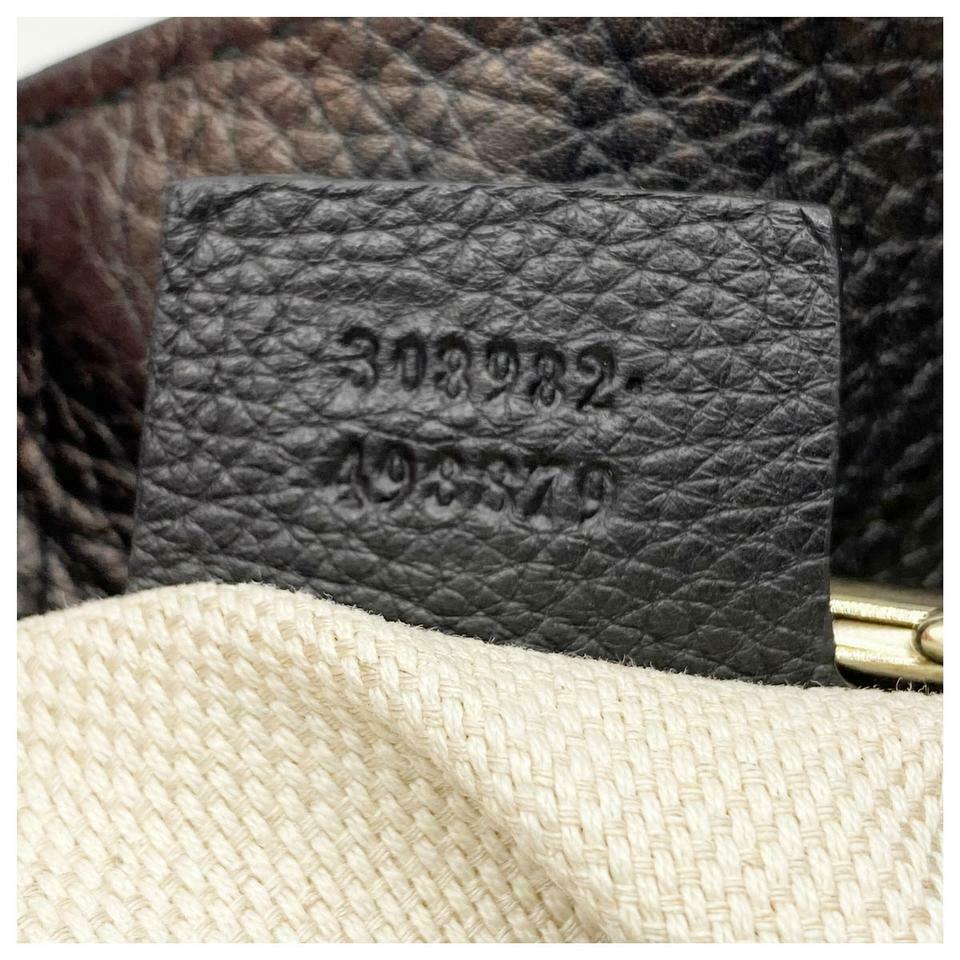 Gucci Soho Pebbled Calfskin Medium Chain Black Leather Shoulder Bag