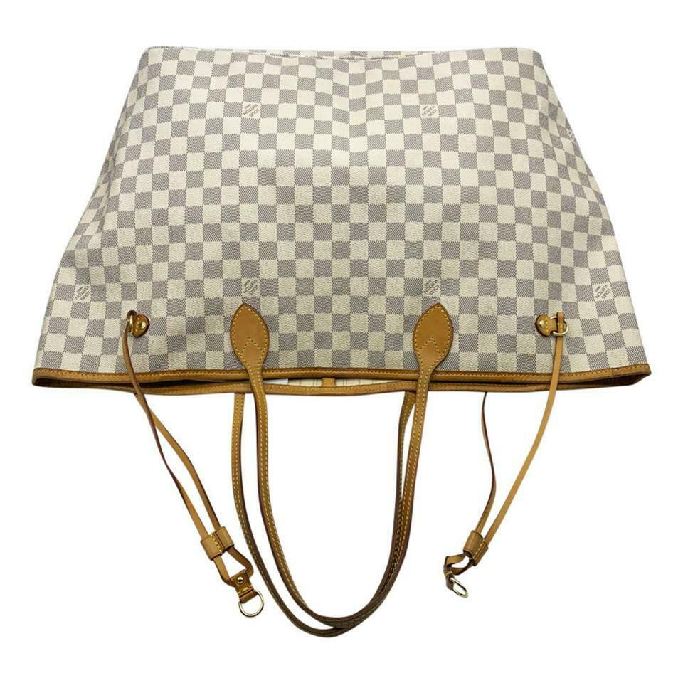 Louis Vuitton Neverfull Gm White Damier Azur Canvas Tote