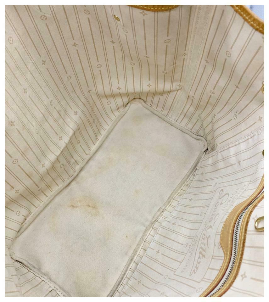 Louis Vuitton Neverfull Gm White Damier Azur Canvas Tote