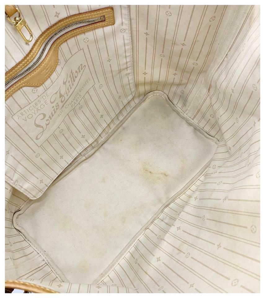 Louis Vuitton Neverfull Gm White Damier Azur Canvas Tote