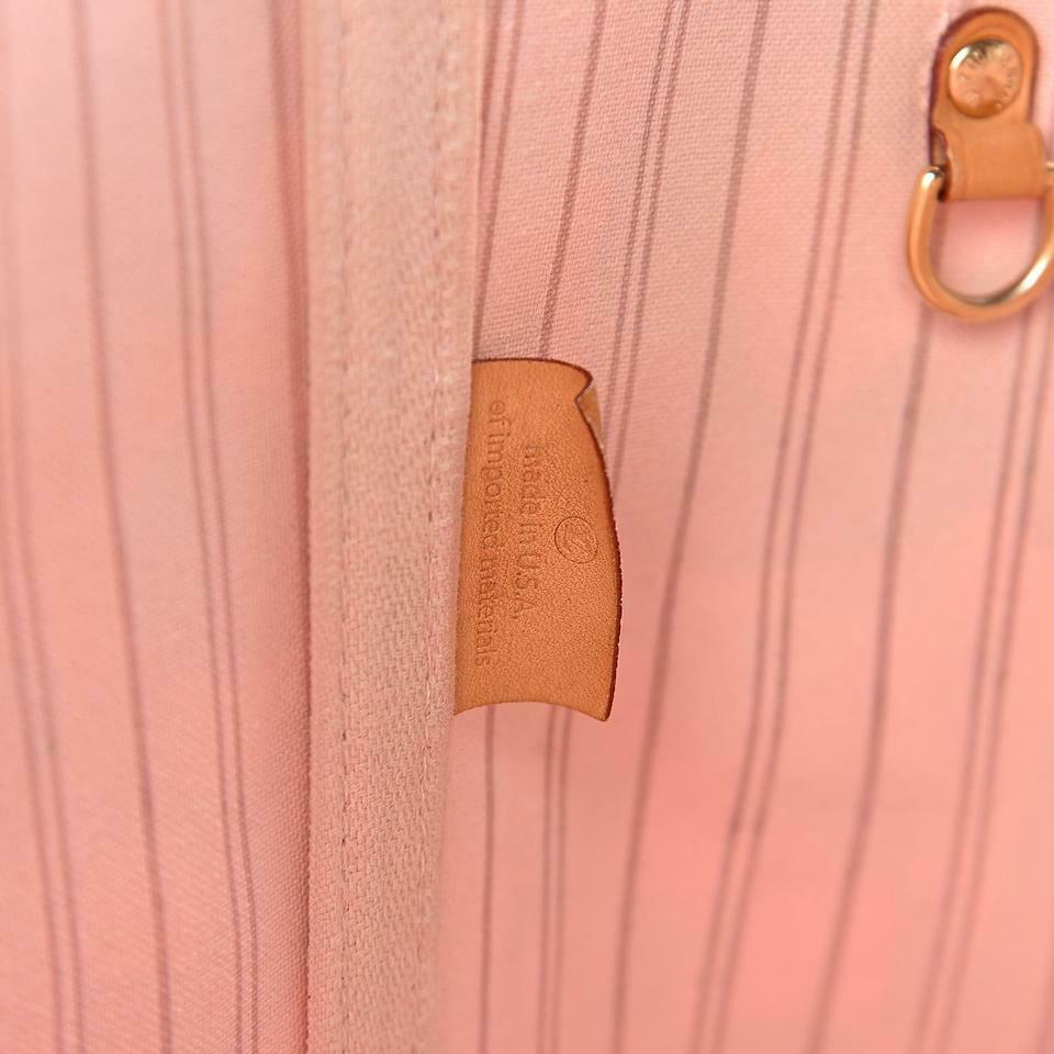 Louis Vuitton Neverfull Damier Azur Tahitienne Mm White Cotton Canvas Tote