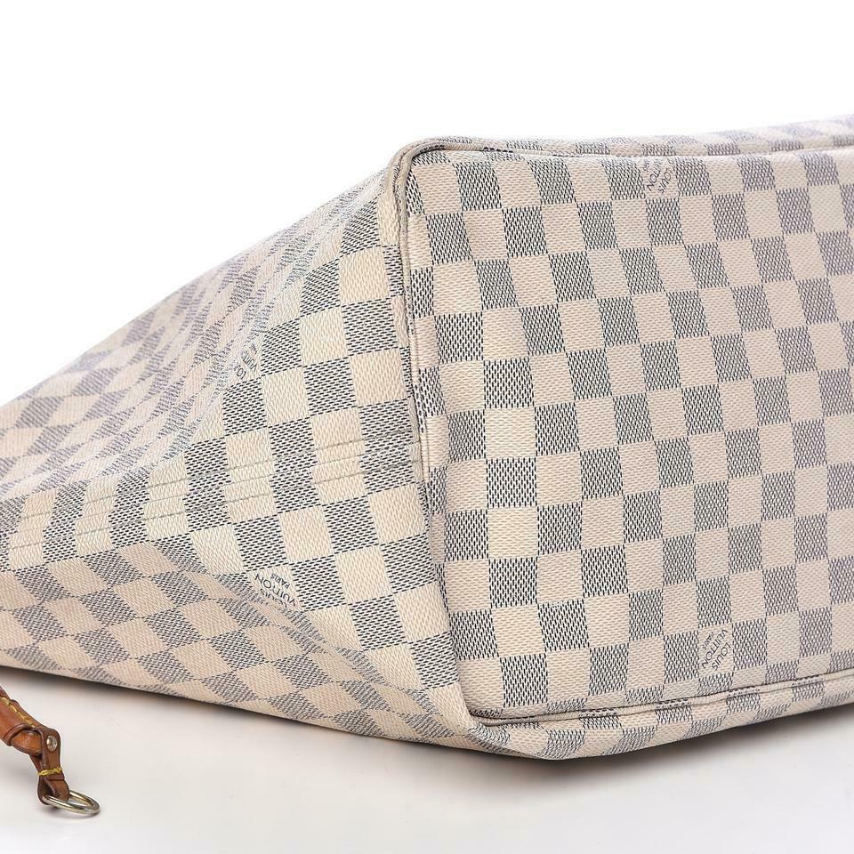 Louis Vuitton Neverfull Damier Azur Gm White Coated Canvas Tote