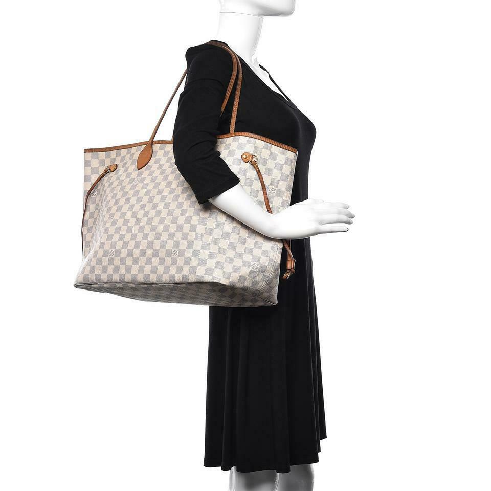 Louis Vuitton Neverfull Damier Azur Gm White Coated Canvas Tote
