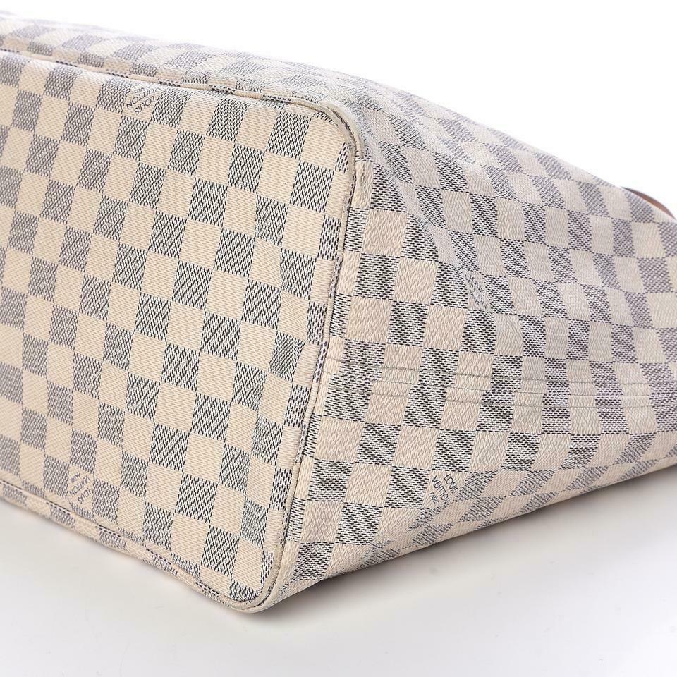 Louis Vuitton Neverfull Damier Azur Gm White Coated Canvas Tote