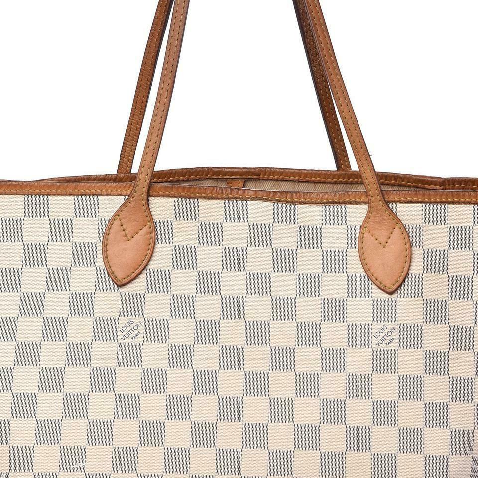 Louis Vuitton Neverfull Damier Azur Gm White Coated Canvas Tote