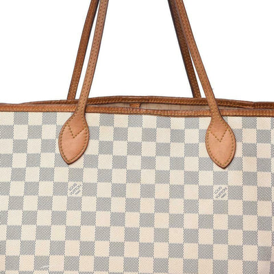 Louis Vuitton Neverfull Damier Azur Gm White Coated Canvas Tote