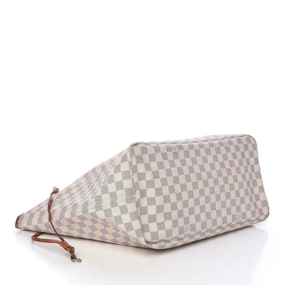 Louis Vuitton Neverfull Damier Azur Gm White Coated Canvas Tote