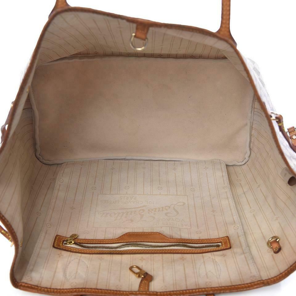 Louis Vuitton Neverfull Damier Azur Gm White Coated Canvas Tote