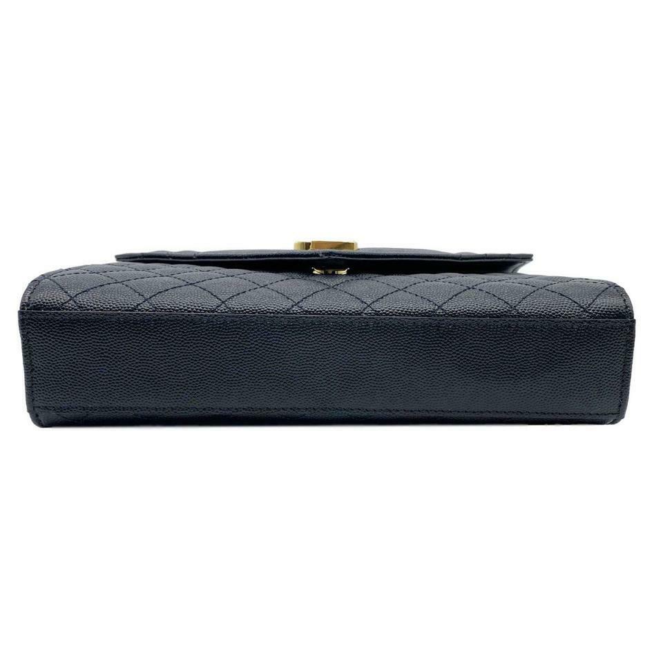 Saint Laurent Monogram Collège Medium Envelope Calfskin Leather Shoulder Bag