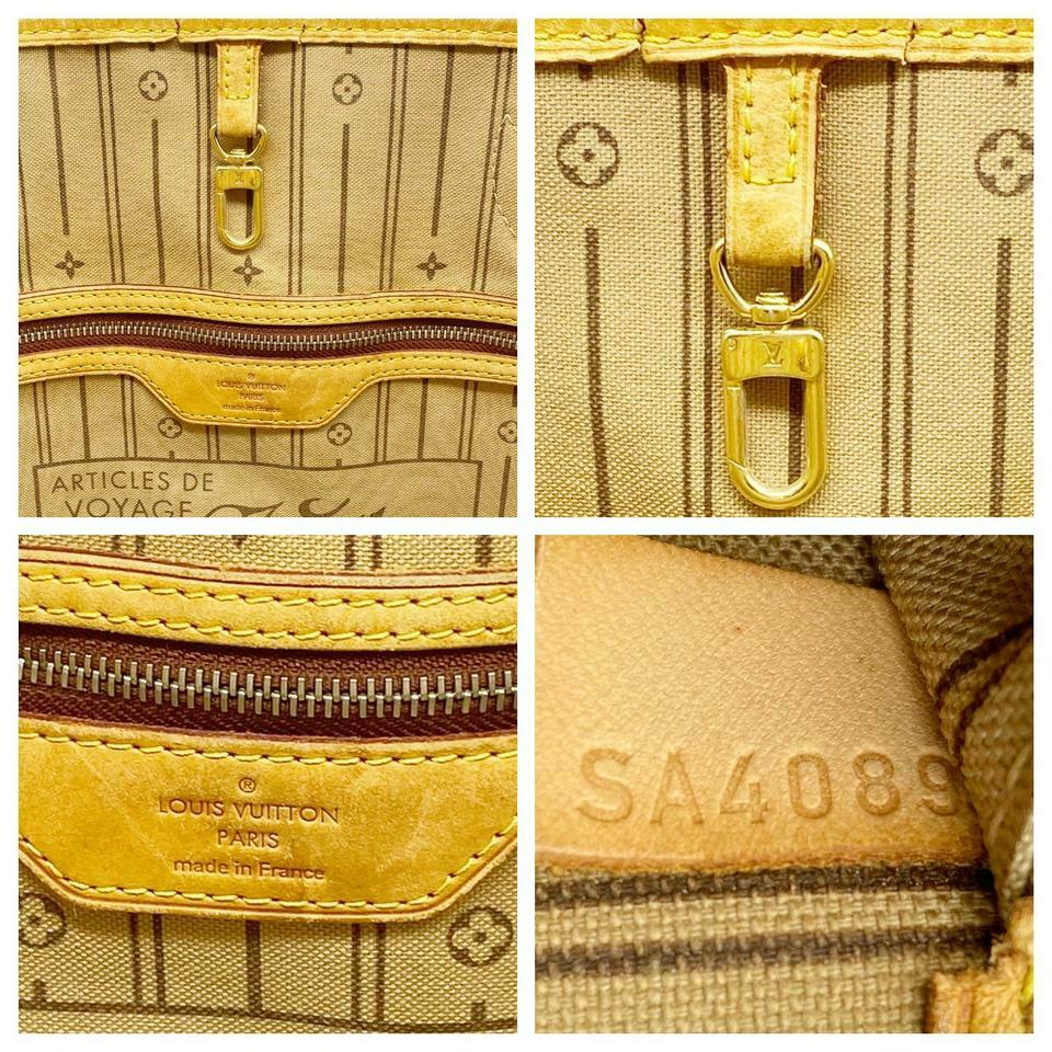 Louis Vuitton Neverfull Bag Mm Brown Monogram Canvas Tote