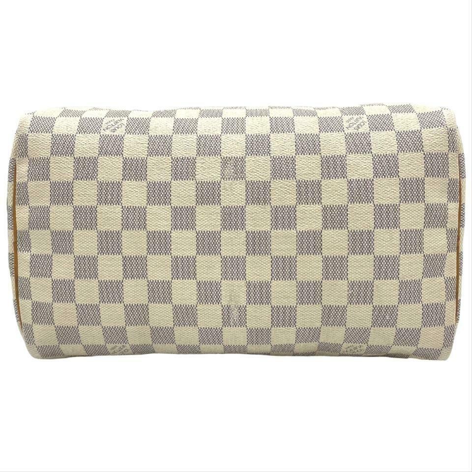 Louis Vuitton Speedy 30 White Damier Azur Canvas Satchel