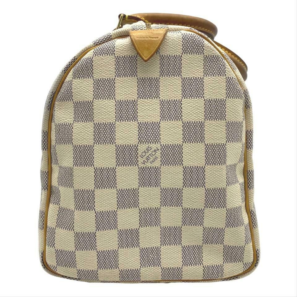 Louis Vuitton Speedy 30 White Damier Azur Canvas Satchel